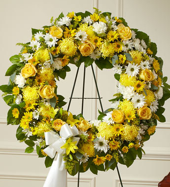 Serene Blessings Standing Wreath Bright - Yellow