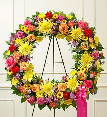 Serene Blessing Standing Wreath - Multicolor
