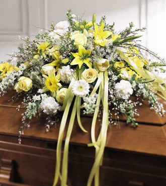 The FTD Rest in Peace Casket Spray