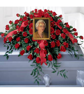 The Dearly Departed Casket Spray Tribute