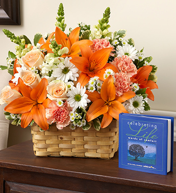 Celebrating Life - Peach Orange & White - BOOK NOT INCLUDED