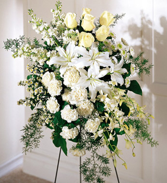 The FTD Quiet Tribute Standing Spray