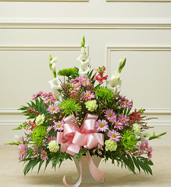 Heartfelt Tribute Floor Basket - Pastel